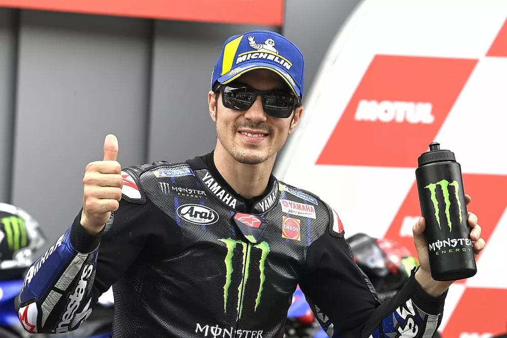 L'auteur de la pole position Maverick Vinales, Yamaha Factory Racing