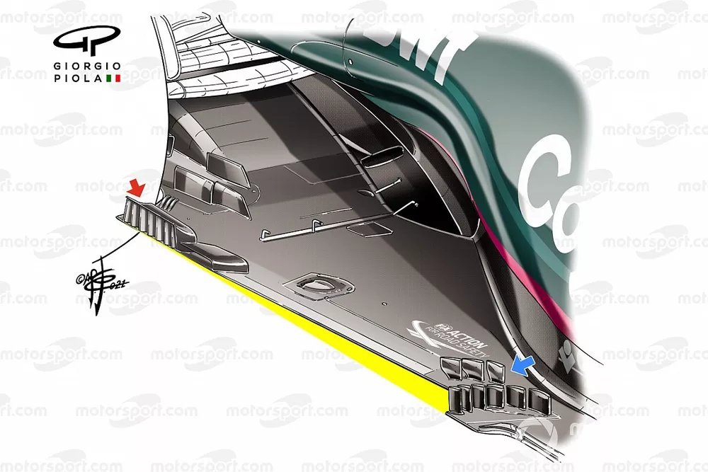 Aston Martin AMR21 vloer