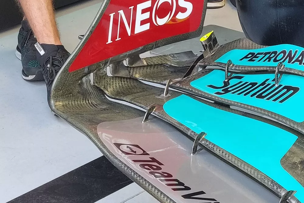 Mercedes W13 front wing detail