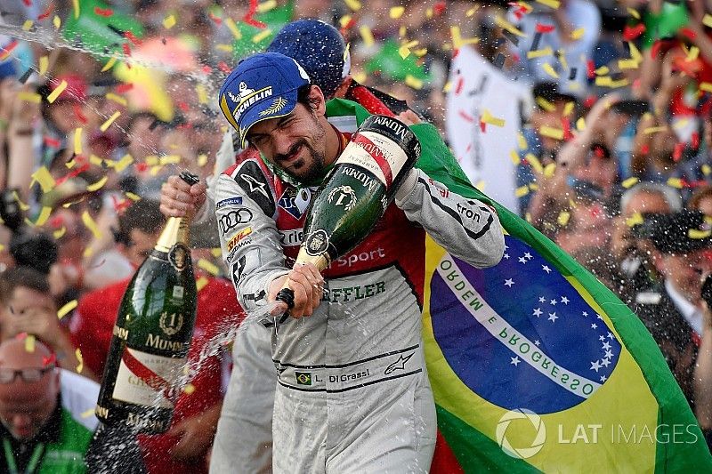 Jean-Eric Vergne, Techeetah, places 3rd, Lucas di Grassi, Audi Sport ABT Schaeffler, places 2nd, Daniel Abt, Audi Sport ABT Schaeffler, wins the Berlin ePrix