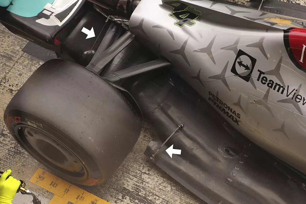 Mercedes W13 stiffened floor
