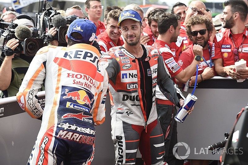 Race winner Andrea Dovizioso, Ducati Team, third place Marc Marquez, Repsol Honda Team
