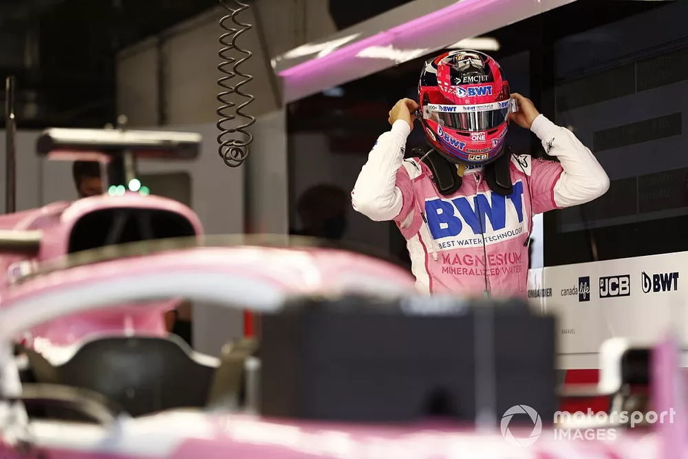 Sergio Perez, Racing Point, met son casque