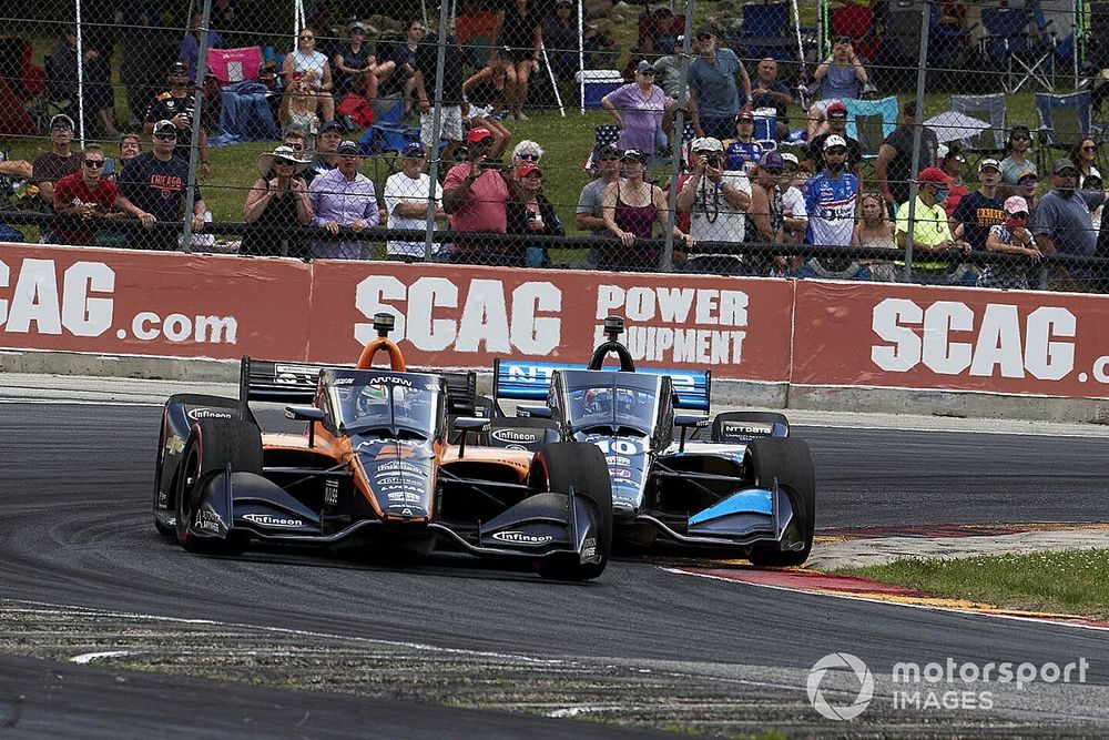 Patricio O'Ward, Arrow McLaren SP Chevrolet, Felix Rosenqvist, Chip Ganassi Racing Honda