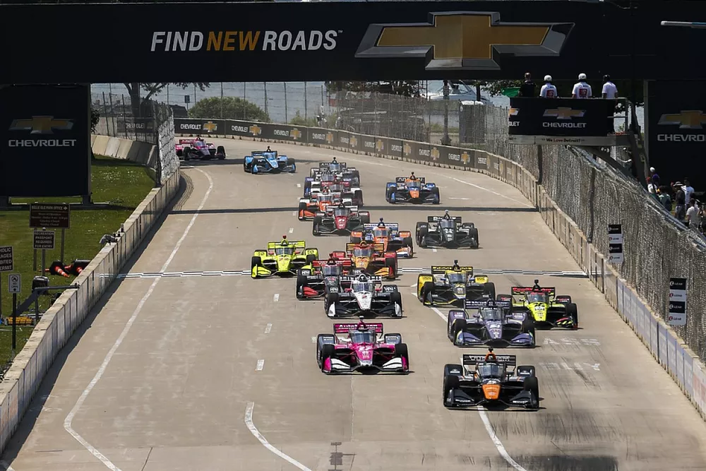 Arrow McLaren SP, Chevrolet, Start, Patricio O'Ward, Alexander Rossi, Andretti Autosport Honda, Ed Jones, Dale Coyne Racing with Vasser Sullivan Honda, Romain Grosjean, Dale Coyne Racing with RWR Honda