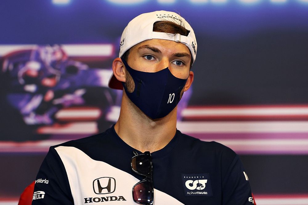 Pierre Gasly, AlphaTauri at press conference