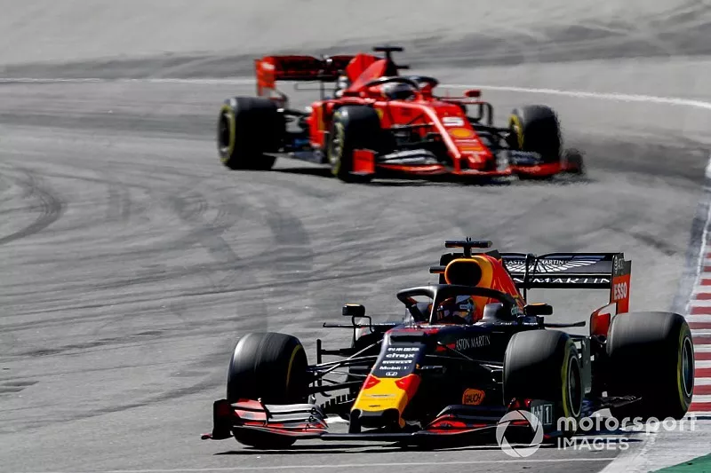 Max Verstappen, Red Bull Racing RB15, Sebastian Vettel, Ferrari SF90