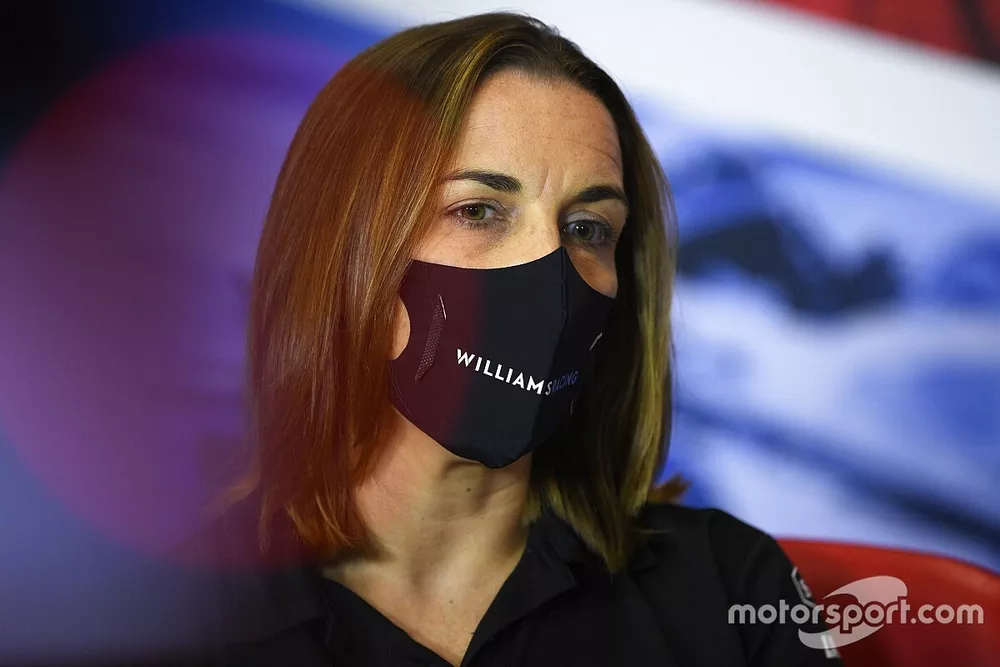 Claire Williams, Deputy Team Principal, Williams Racing, alla conferenza stampa dei team principal
