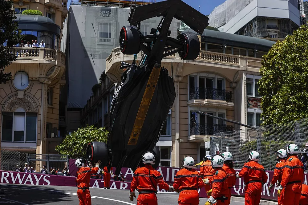 Mercedes W14 after a crash