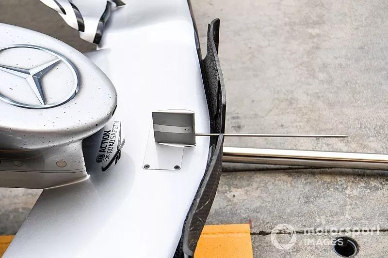 Dettaglio della monoposto di Lewis Hamilton, Mercedes AMG F1 W10