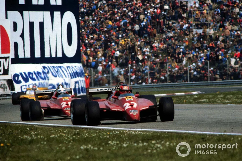 Gilles Villeneuve, Ferrari 126C2, leads Didier Pironi, Ferrari 126C2