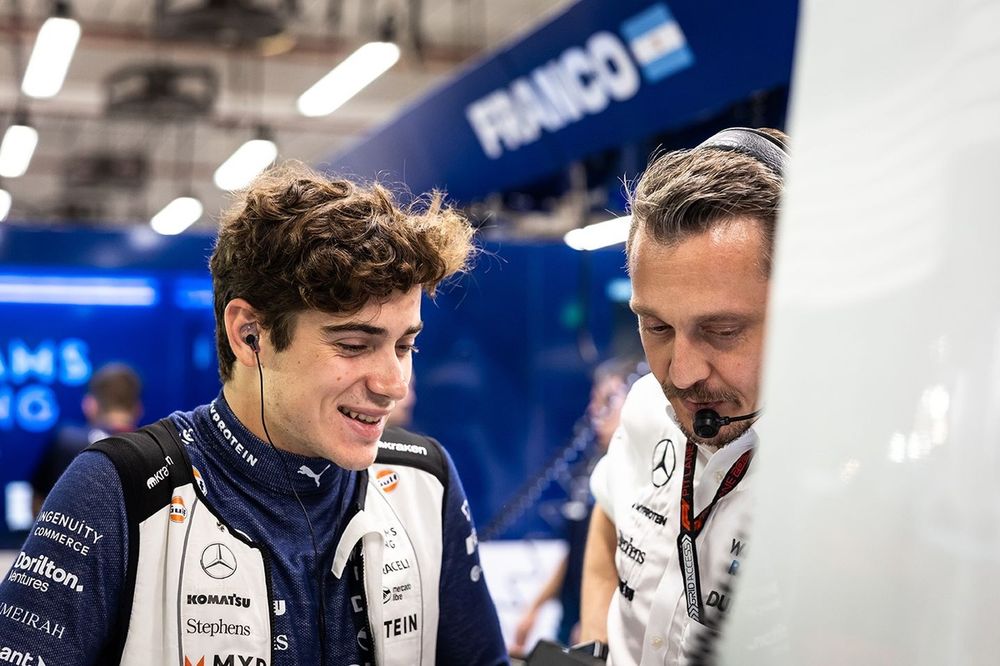 Franco Colapinto, Williams, Gaetan Jego, engenheiro de corrida da Williams Racing