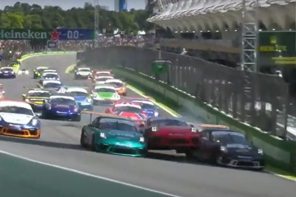 Caio Castro em acidente com Raijan Mascarello e Nelson Marcondes em Interlagos
