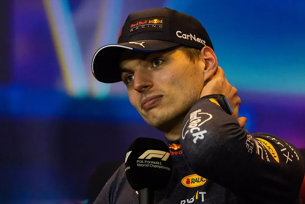 Winner Max Verstappen, Red Bull Racing, in the drivers' press conference