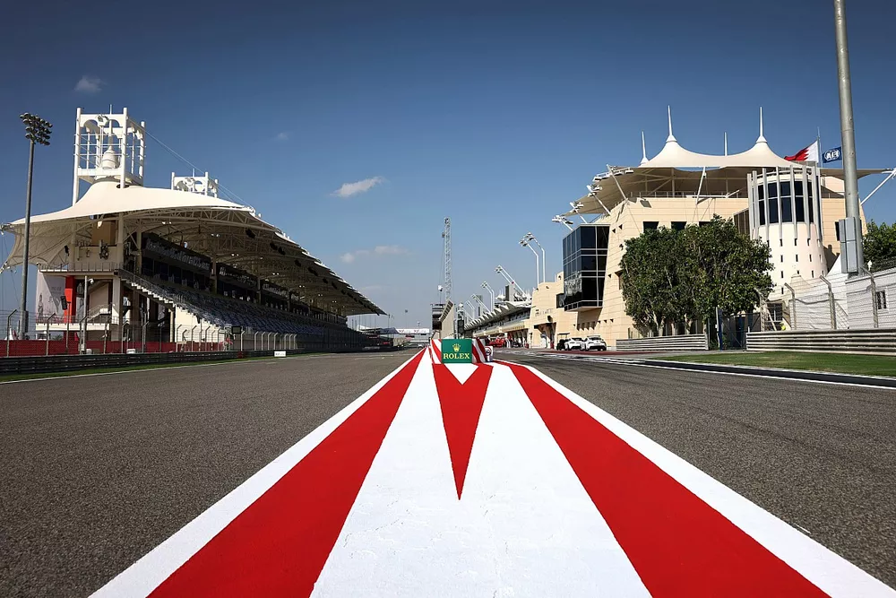 A view of the pit straight and pit entry