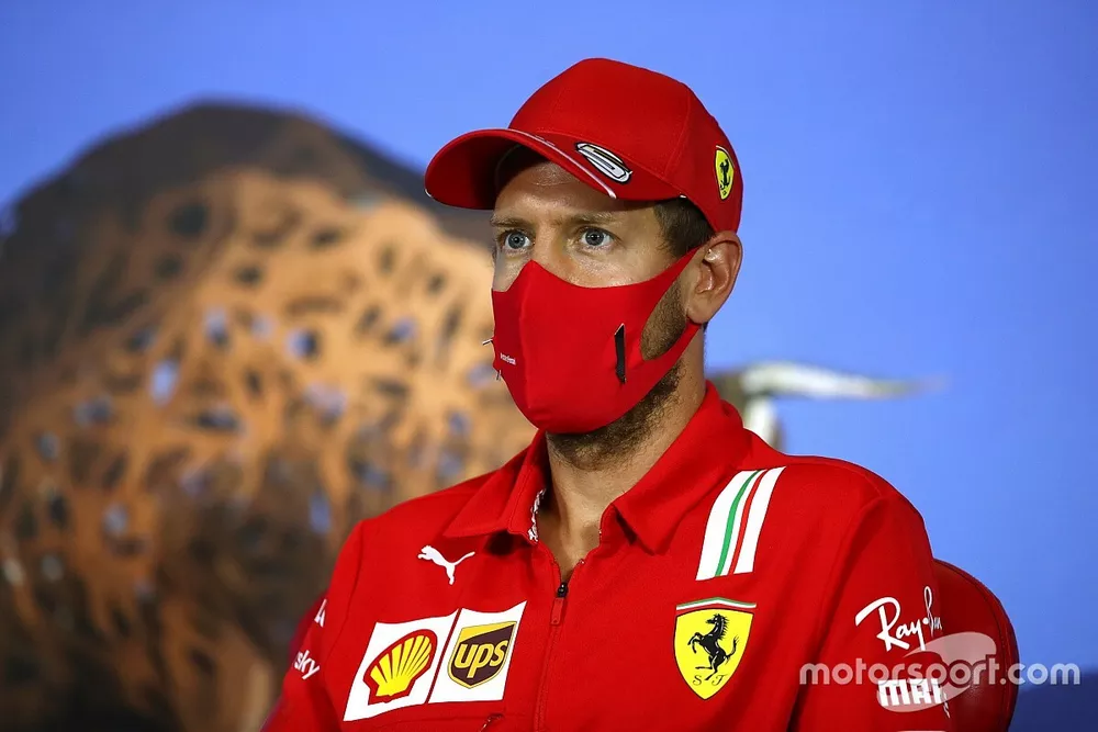 Sebastian Vettel, Ferrari, en conf&eacute;rence de presse