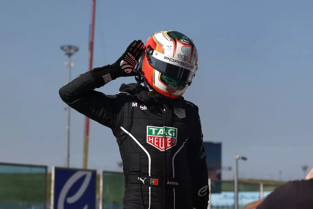 Antonio Felix da Costa, Porsche, 1st position, celebrates on arrival in Parc Ferme