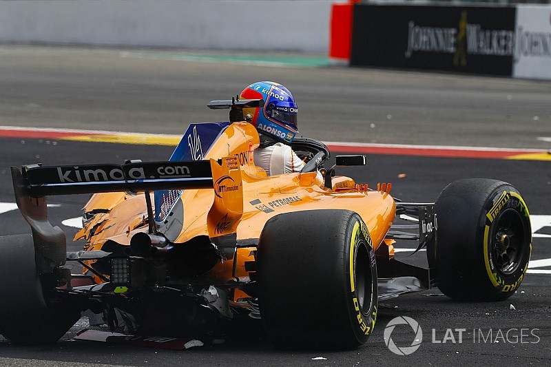 Alonso kampt met tekort aan onderdelen na crash Spa