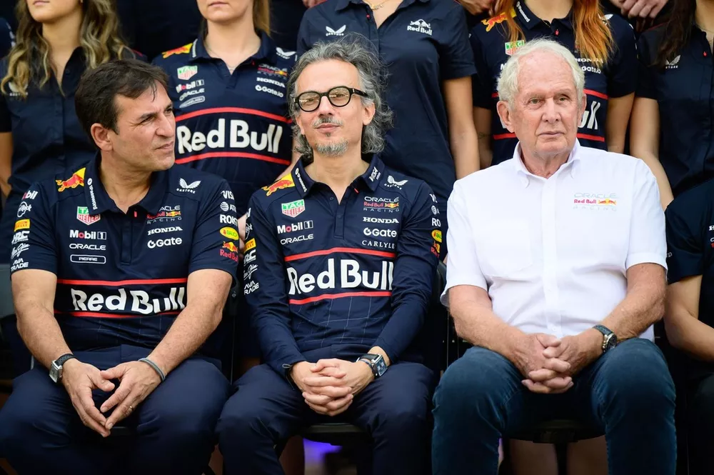 Pierre Wache, Chief Engineer de Performance Engineering de Red Bull Racing,Laurent Mekies, Red Bull Racing Team Team Principal,Helmut Marko