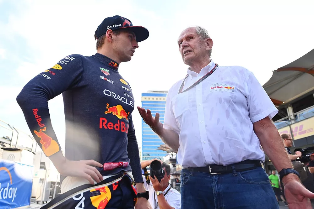 Max Verstappen, Red Bull Racing, Dr. Helmut Marko, consultant, Red Bull Racing Team