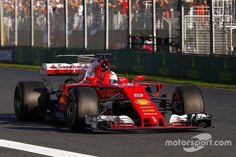 Le vainqueur Sebastian Vettel, Ferrari SF70H