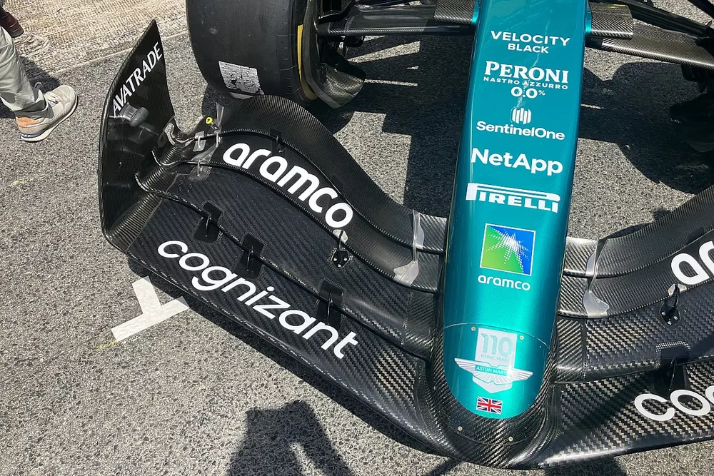 Aston Martin AMR23 front wing detail