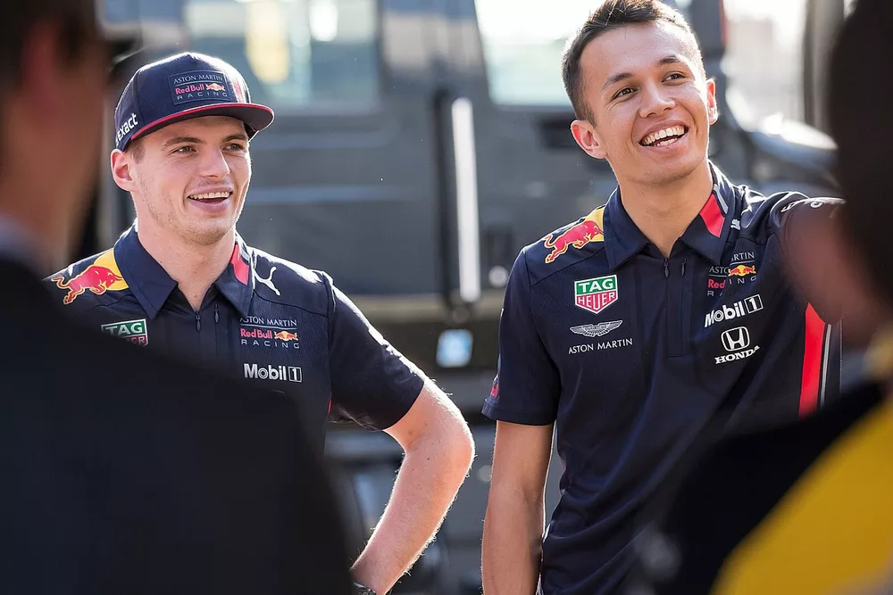 Max Verstappen and Alexander Albon, Red Bull Racing