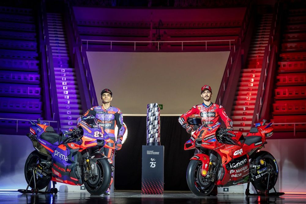 Jorge Martín, Pramac Racing y Francesco Bagnaia, Ducati Team