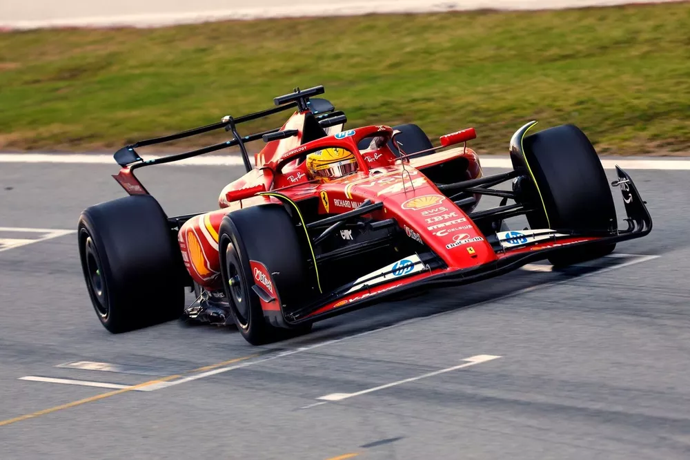 Lewis Hamilton, Ferrari, en el test de Pirelli