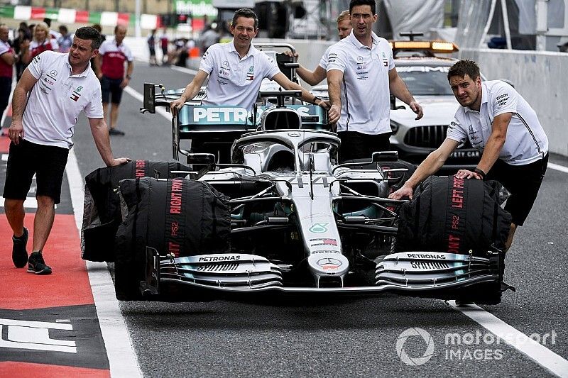 El coche de Lewis Hamilton, Mercedes AMG F1 W10