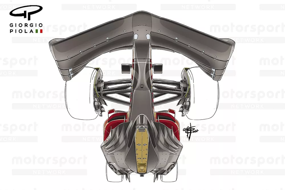 Ferrari F1-75, vista inferior
