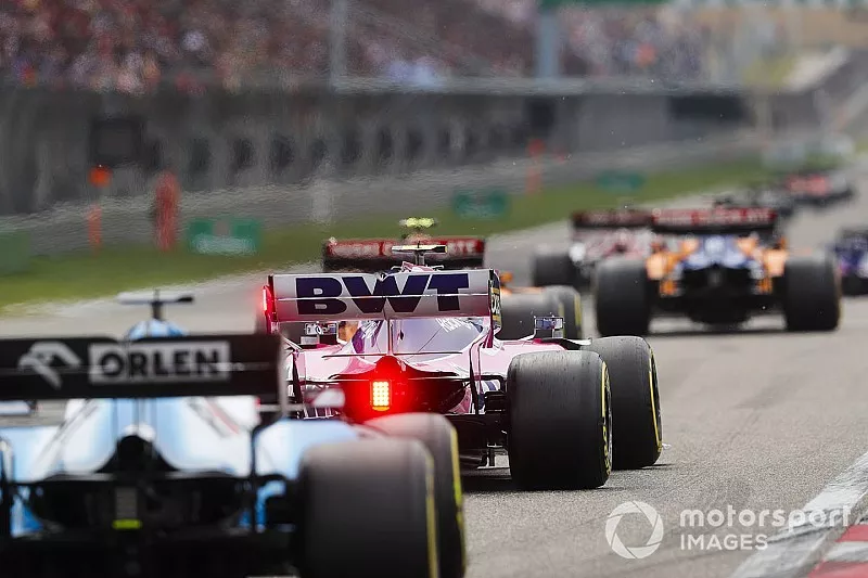 Lance Stroll, Racing Point RP19, sur la grille de départ