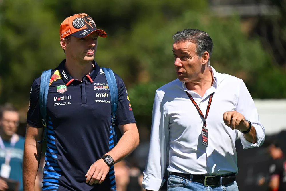 Max Verstappen, Red Bull Racing with his manager Raymond Vermeulen