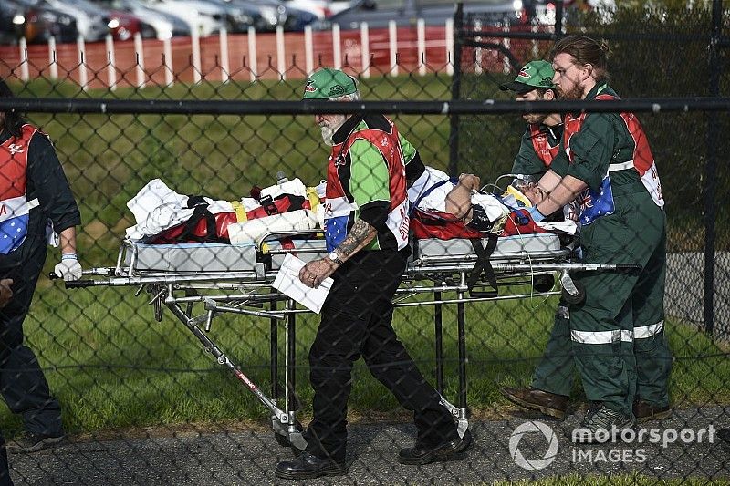 Cal Crutchlow, Team LCR Honda heading to the air ambulance