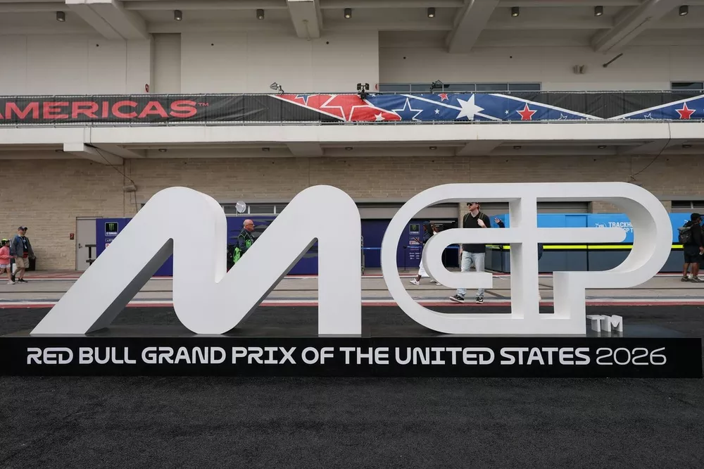 Le logo du MotoGP dans le paddock d'Austin