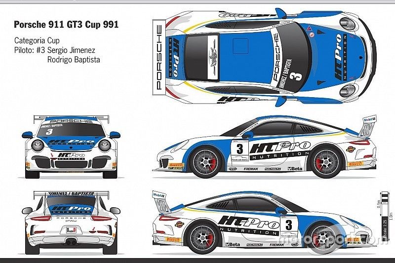 Carro de Sergio Jimenez e Rodrigo Baptista na Porsche em Interlagos