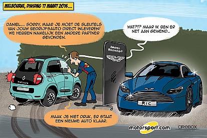 Cartoon van Cirebox - Ricciardo's nieuwe bedrijfsauto