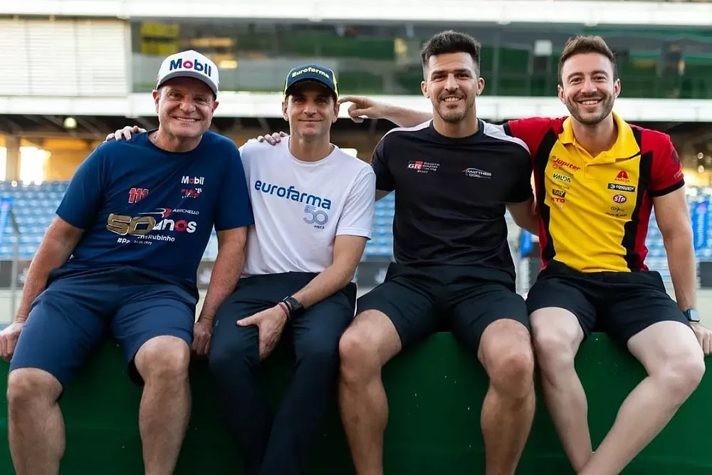 Rubens Barrichello, Daniel Serra, Mat&iacute;as Rossi e Gabriel Casagrande