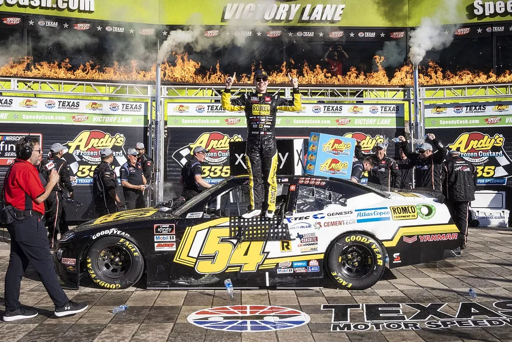 Race winner John Hunter Nemechek, Joe Gibbs Racing, Toyota Supra