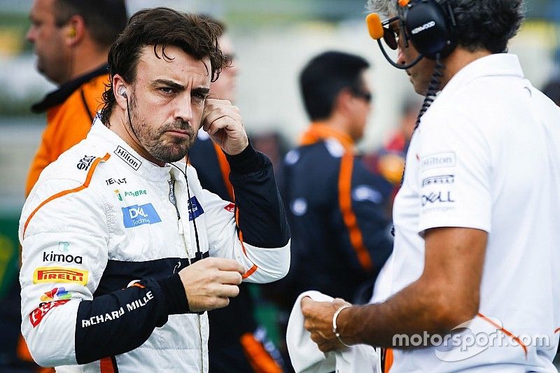 Fernando Alonso, McLaren, on the grid