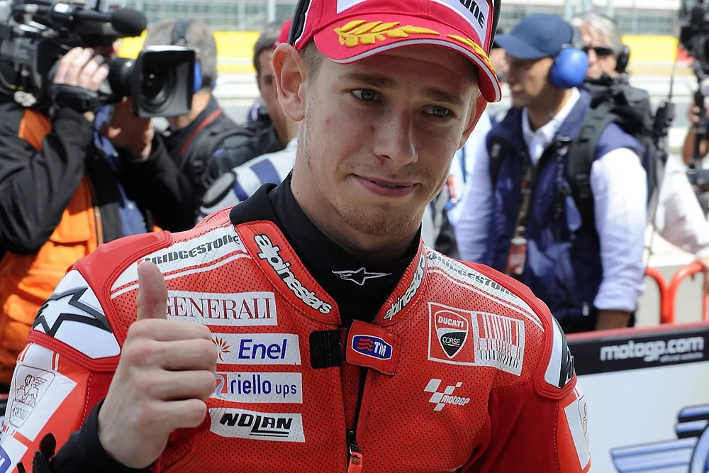 Pole winner Casey Stoner, Ducati Marlboro Team