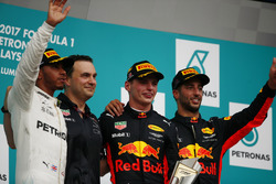 Podium: Race winner Lewis Hamilton, Mercedes AMG, second place Max Verstappen, Red Bull Racing, third place Daniel Ricciardo, Red Bull Racing