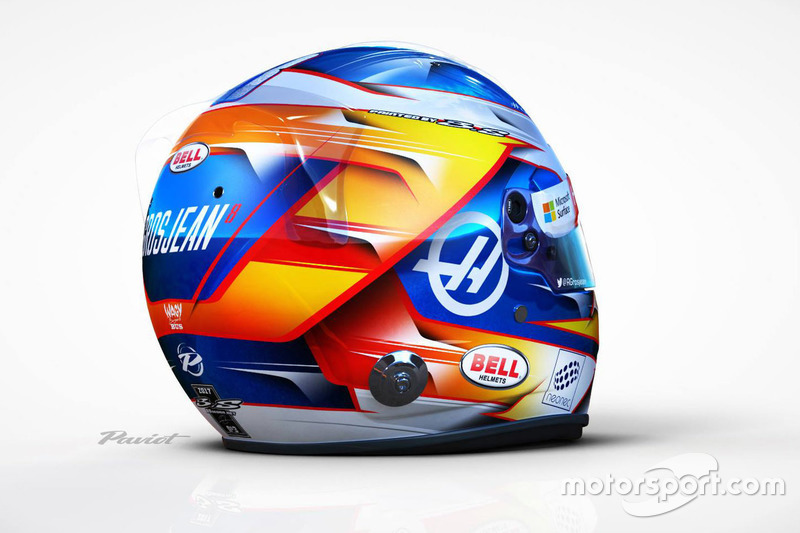 Helmet of Romain Grosjean, Haas F1 Team