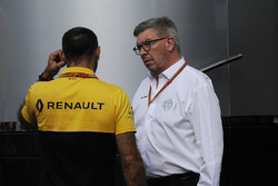 Ross Brawn, Formula One Managing Director of Motorsports and Cyril Abiteboul, Renault Sport F1 Manag