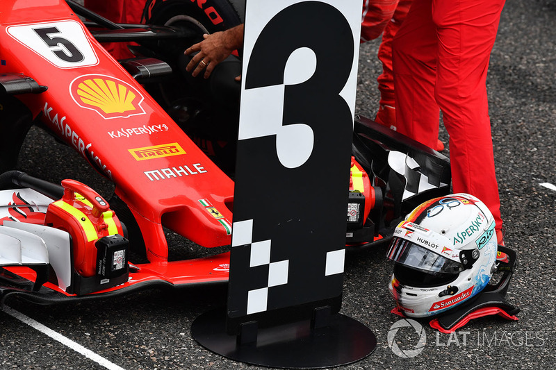 The helmet of Sebastian Vettel, Ferrari