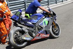 La moto chocada de Maverick Viñales, Yamaha Factory Racing
