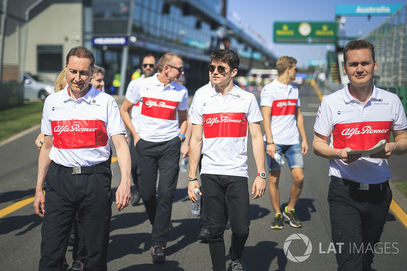 Charles Leclerc, Alfa Romeo Sauber F1 Team walks the track