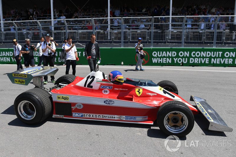 Jacques Villeneuve, pilote la Ferrari 312T3 de son père, vainqueur du GP du Canada 1978