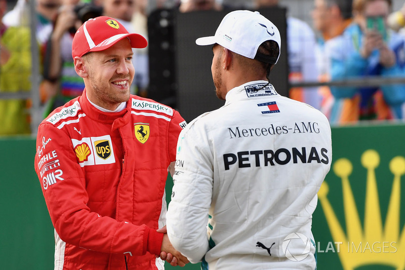 Sebastian Vettel, Ferrari ve Lewis Hamilton, Mercedes-AMG F1