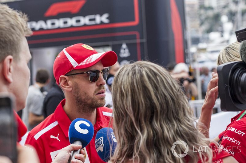 Sebastian Vettel, Ferrari talks with the media